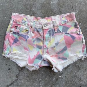 Levi’s 501 Colorful Cutoff Denim Jean Shorts